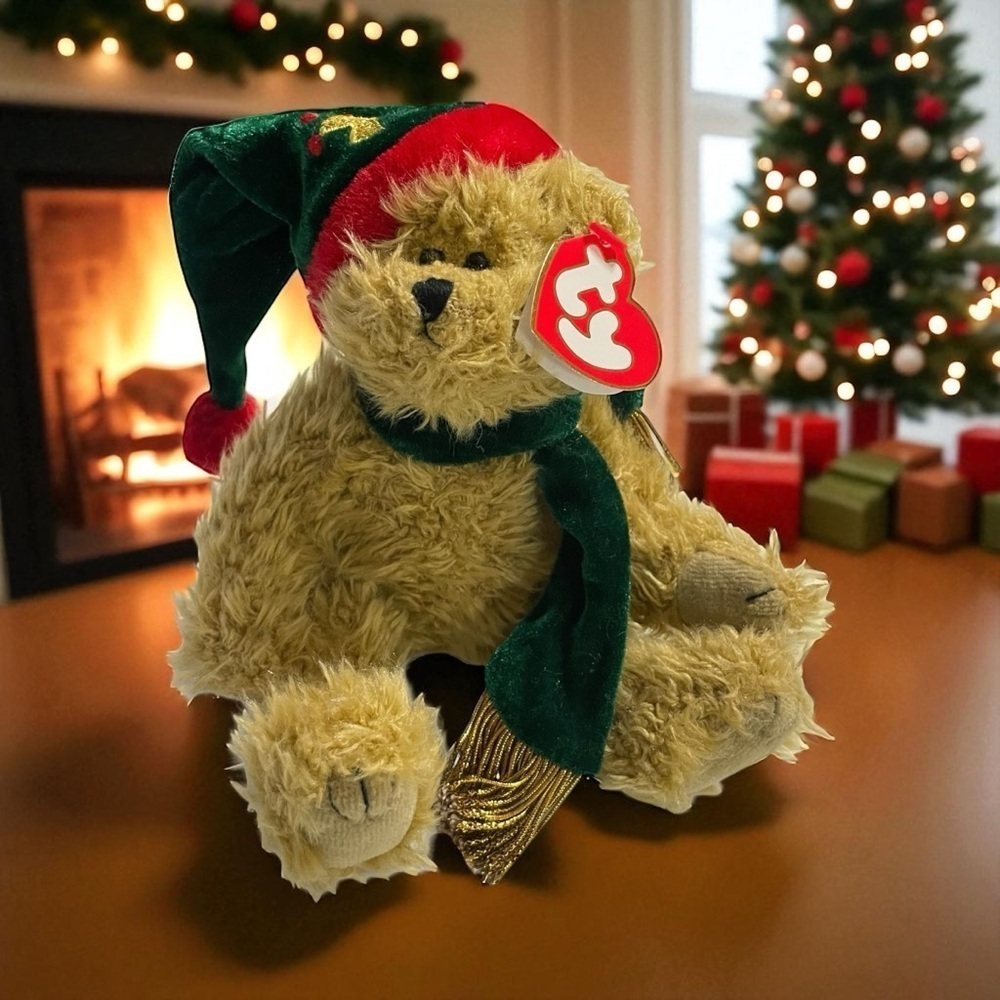 Ty Attic Treasures Spruce Bear 1998 Christmas Holiday Plush Collectible w/ Tags